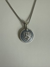 David Yurman .925 Sterling Silver Men Petrvs Wolf Amulet With Chain 26”inches 