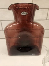 Vintage Blenko Pitcher Double Spout Water Carafe Amethyst Purple See Description