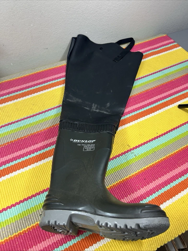 Botas Dunlop Hip Waders Puntera y Vástago de Acero Mezcla de Poliéster/PVC Negras EE. UU. Para hombres EE. UU. 6/7 M Foto 4 de 4