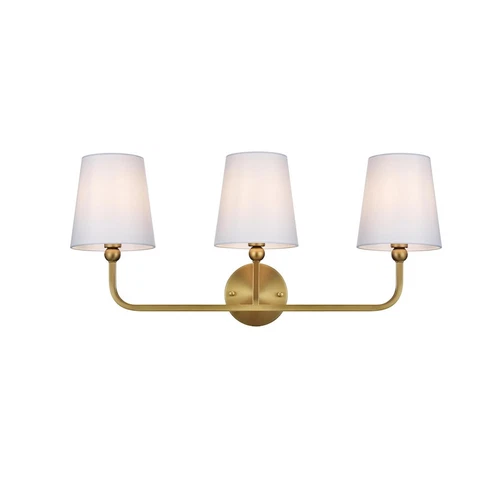 Living District Senna 3 Light 26" Wall Sconce, Satin Gold/White - LD7322W26SG - Picture 1 of 1