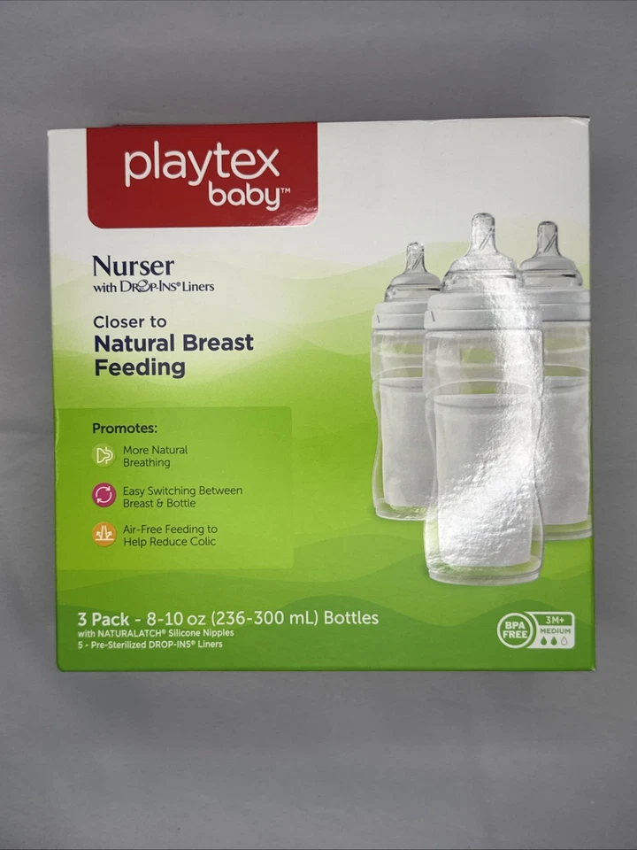 Botellas de bebé Playtex BPA Premium con forros de caída 3 unidades Foto 3 de 4