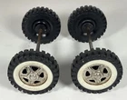 Vintage Tonka Set Of 4 Wheels Whitewall Tires Axle Assembly Parts Restore Custom