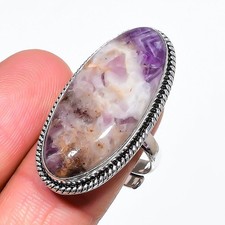 Chevron Amethyst Oval Shape Gemstone Adjustable Ring Handmade Jewelry FR 1753