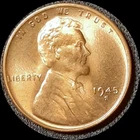 USA 1945-S, 1 cent old coin Ch.BU full RED from original roll