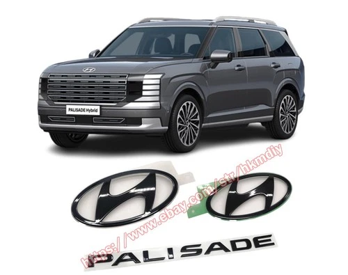 OEM Hood Trunk Lettering High Glossy Black Emblem 3PC For 2026+ Hyundai Palisade