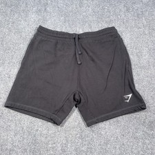 GYMSHARK Crest 7” Shorts in Black - Size Large Workout Lounge Athleisure