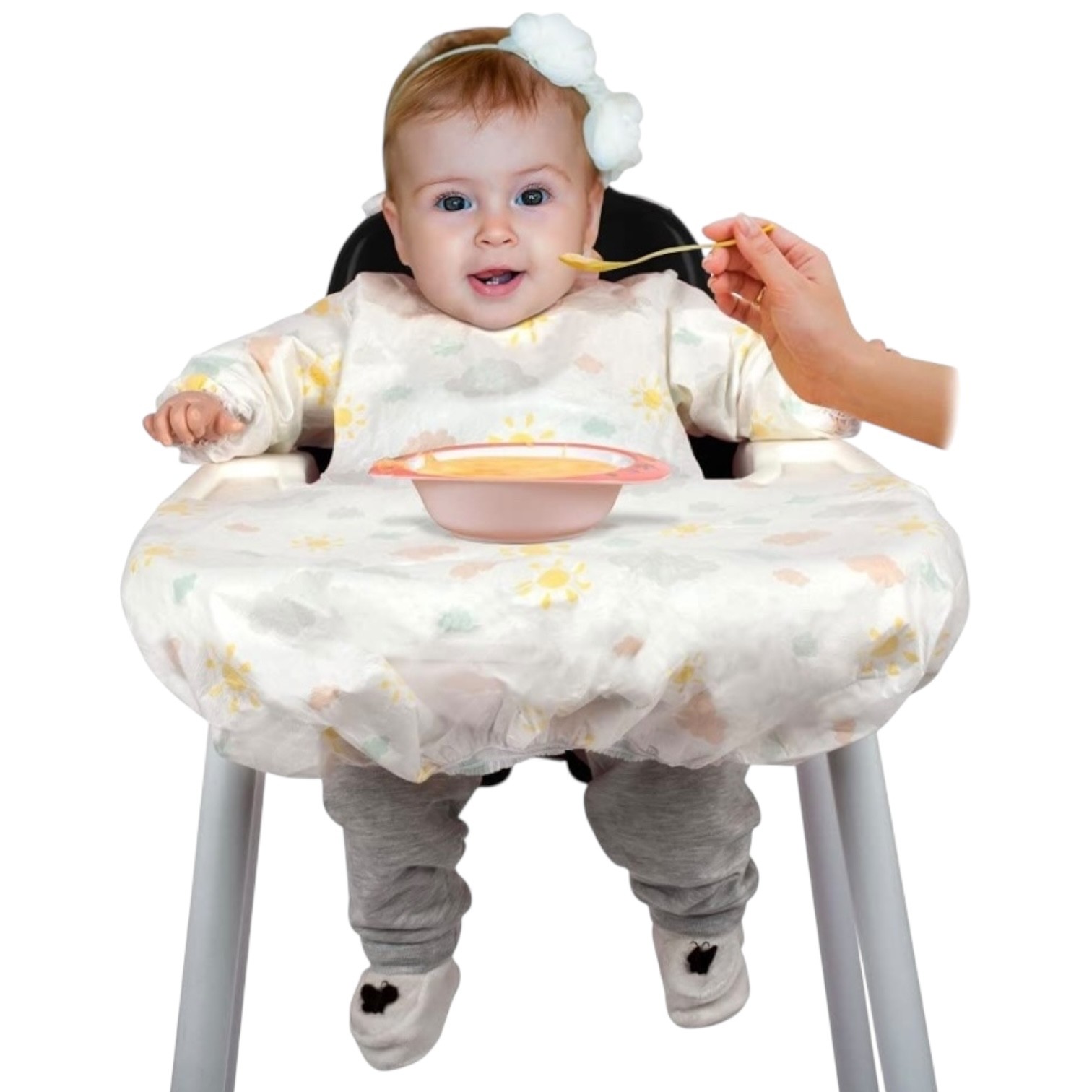 High Chair Cover with Disposable Sleeved Bib (5 Pieces) Sevi Bebe