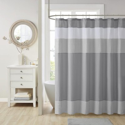 Windsor Bathroom Shower Pieced Ruffle Pattern Modern Elegant Microfiber Fabric
