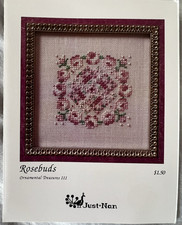 Just Nan Counted Cross Stitch Chart Rosebuds Ornamental Treasures III 1994