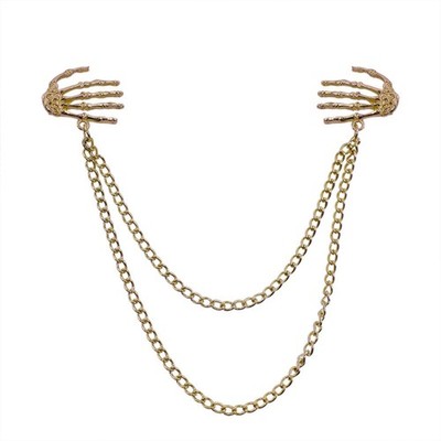Vintage Skeleton Hand Brooch Pin for Women Men,Halloween Skull Hand Brooch Pin C