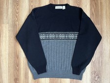 Vintage 90s retro Nordic fair isle grandpa knit sweater Crossings Men's L