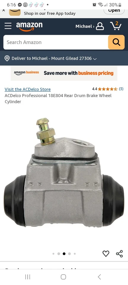 Cilindro de rueda de tambor de freno Ac Delco # 18E804 nuevo en caja listo para enviar rápido Foto 2 de 4