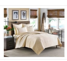 New Tommy Bahama Euro European Pillow Sham Nassau -Plain Ivory Quilt