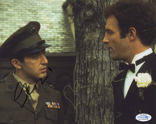 Al Pacino & James Caan Signed 11x14 Photo The Godfather ACOA