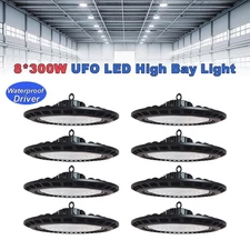 8 Pack 300 Watt UFO Led High Bay Lights Industrial Commercial Warehouse Garage