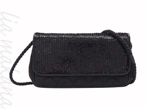 CHANEL Coco Mark Flap Bag Shoulder Bag Crossbody Shoulder Carry Sequin Nylon Lea