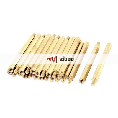 24Pcs M3x50mm + 6mm Male-Female Brass PCB Spacer   Standoff Screw   Gold  *tn