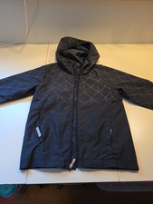 All in Motion Boy's medium 8-10 . Long Sleeve Hooded Windbreaker Jacket Black