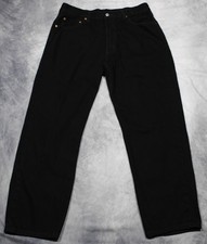 Levis 550 Jeans Mens 36x30 Black Dark Wash Denim Relaxed Fit Tapered Leg