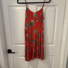 Old Navy Women's Sz M Strappy Red Floral Hawaiian Sun Dress Boho