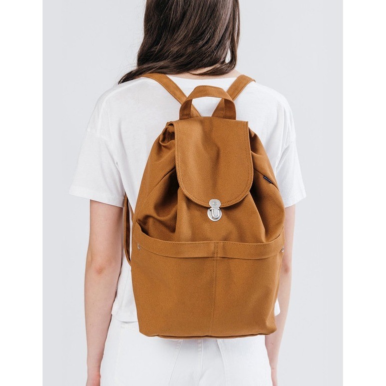 Baggu chestnut Canvas Drawstring Backpack Brown C… - image 1