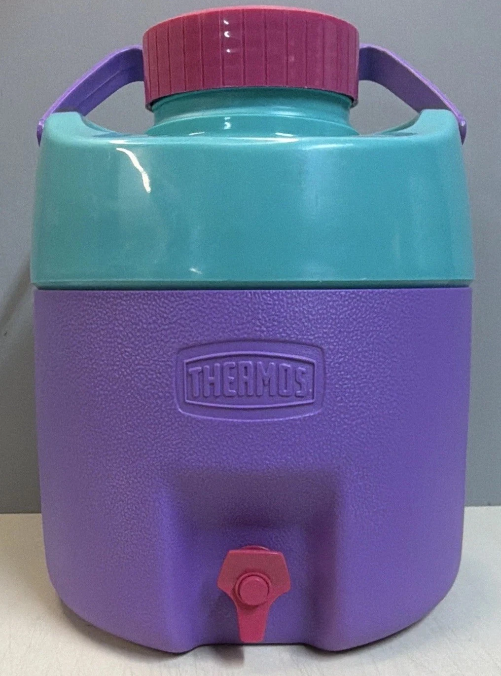 Thermos 5L Drink Cooler 4028 Purple/Teal/Pink Spigot Handle Vintage Nice Color