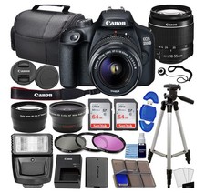 Canon EOS 2000D Digital SLR Camera Kit Wi-Fi EF-S 18-55mm Lens, 64GB SD