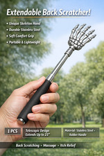 Extendable Back Scratcher Stainless Steel Skeleton Hand Telescopic Itch Relief