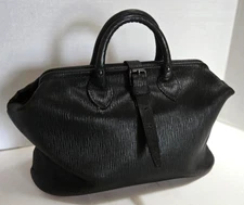 Beautiful  Antique 1920's 1930's Black Leather Doctors Dr's Physicians Bag