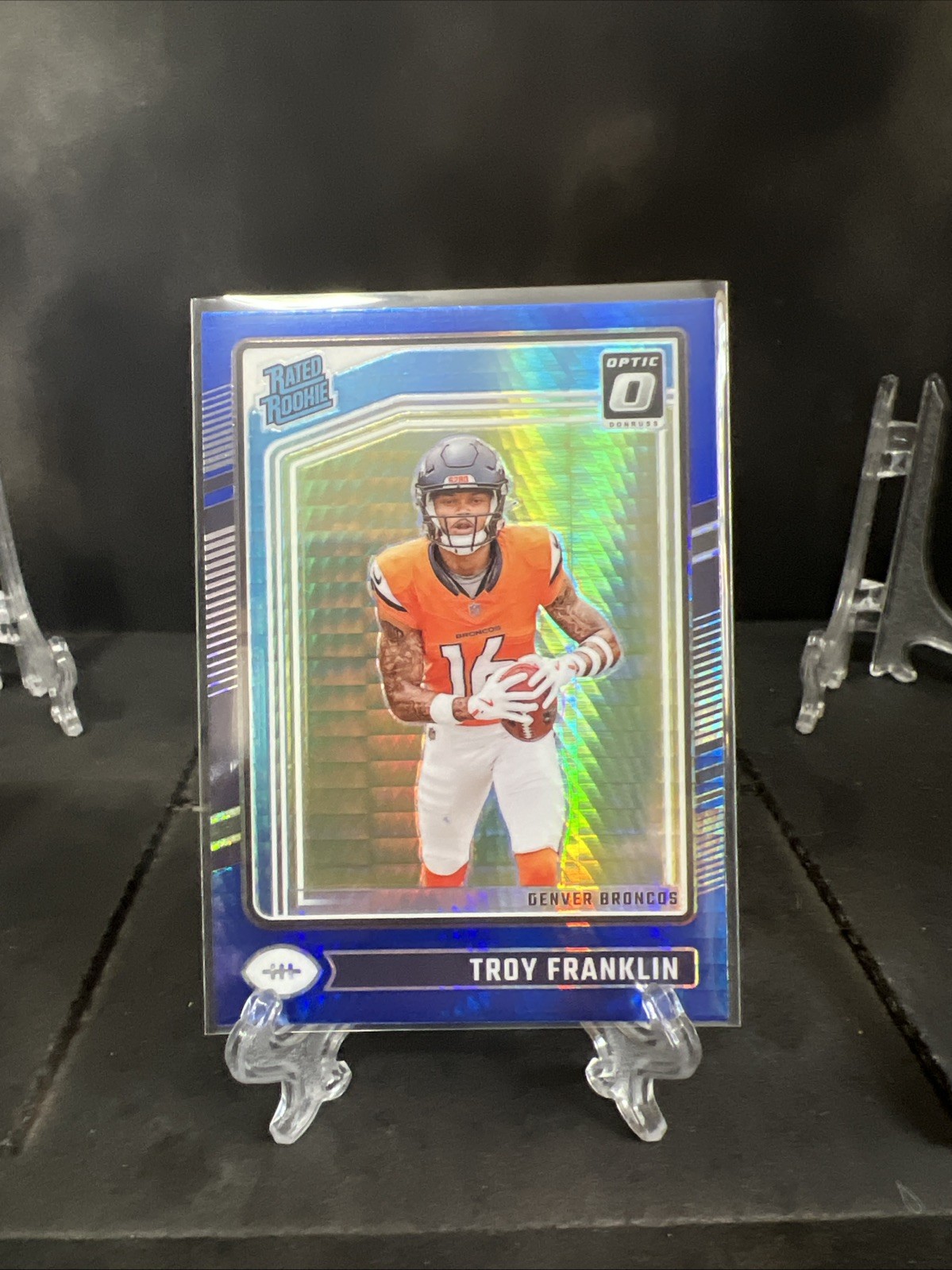 Troy Franklin BLUE HYPER 2024 Donruss Optic Rated Rookie #294