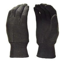 Heavy Weight 9OZ. Cotton Brown Jersey Work Gloves, Knit Wrist, Sold by Dozen 12