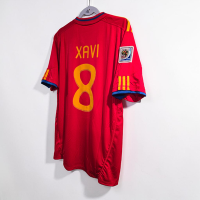 XAVI 8 スペイン代表 ジャージ 2010 ベケット鑑定済 SPAIN HOME - World Cup 2010 - Football Soccer - XAVI # 8 - XL (Run