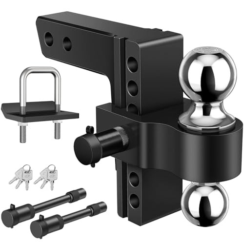 6 Inch Adjustable Trailer Hitch Fit 2 Inch Receiver, Drop & 6 Inch ...