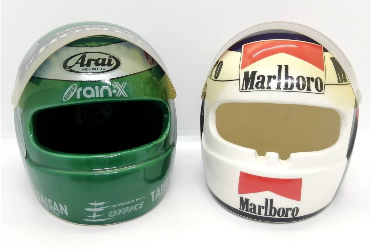 Marlboro Nacional ジェットヘルメット Marlboro Jean Alesi Helmet Ashtray HONDA Arai set of 2 Vintage