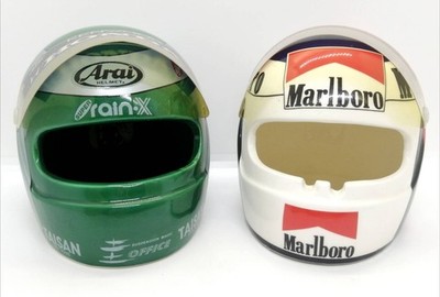 Marlboro Jean Alesi Helmet Ashtray HONDA Arai set of 2 Vintage