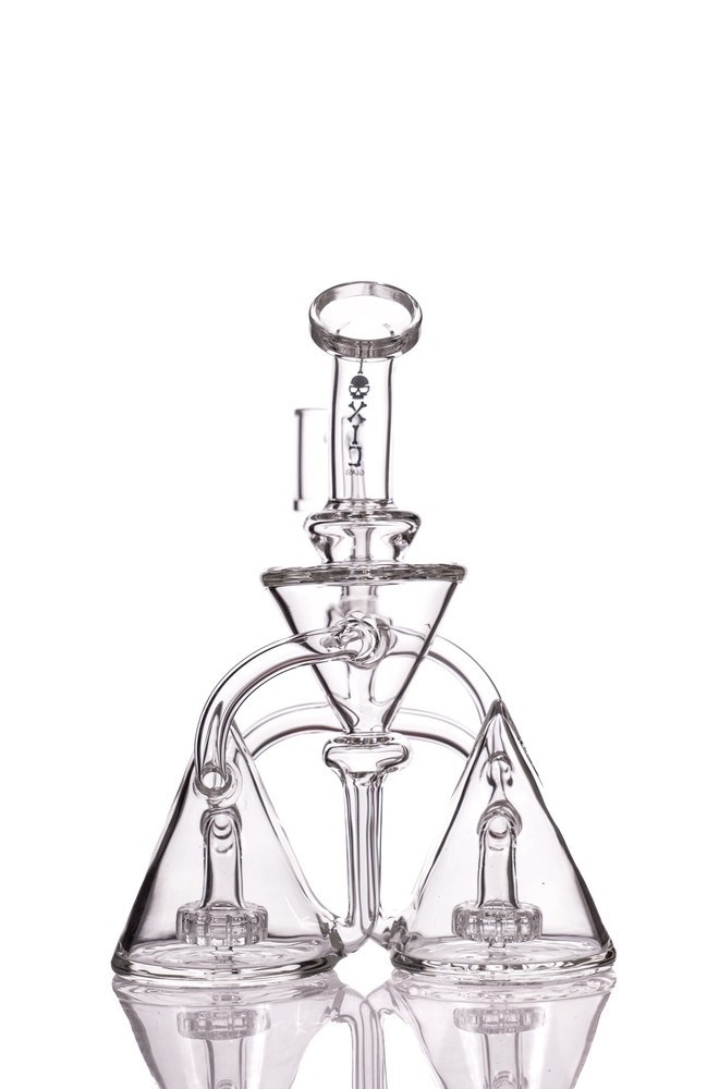 8" Toxic Twin Reactor Recycler Glass Water Pipe Double Reclycler