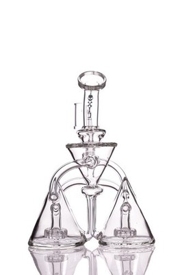 8'' Toxic Twin Reactor Recycler Glass Water Pipe Double Reclycler