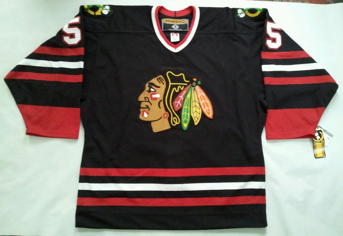 VINTAGE NWT KOHO CHICAGO BLACKHAWKS #55 ERIC DAZE SIGNED AUTHENTIC