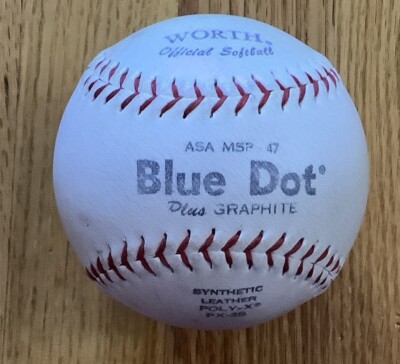 Vintage Worth Official Softball Blue Dot + Graphite ASA MSP 47 Synthetic Leather