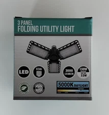 3 Panel Folding Utility Light - 3000lm - 150 Watt Equivalent - Pack Of 8
