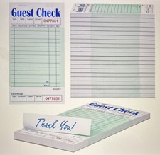 Single Part Guest Checks Pad for Restaurants, Perforate [20 Pads, 50 Sheets/Pad]