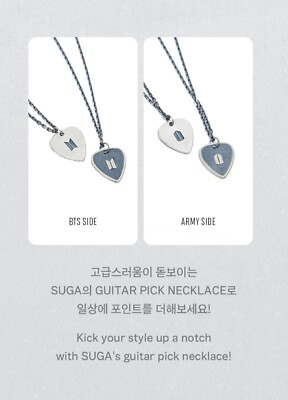 BTS SUGA ARTIST MADE COLLECTION Guitar Pick Necklace (Black) Brand