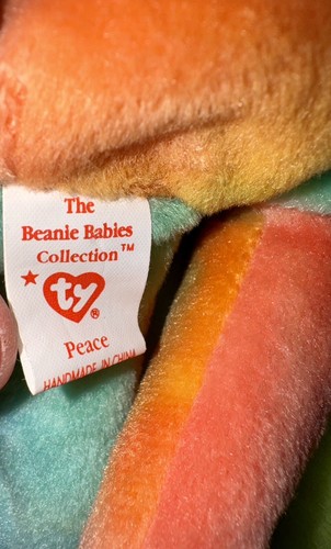 ty Peace Beanie Babies 1999 Buddies 1996 Tie Dye Rainbow Bear Set MWMT - Picture 11 of 16