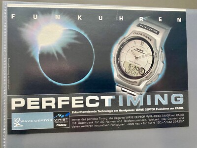 Casio Wave Ceptor Data Bank Original 2001 Vintage Watch Advert Werbung Reklame