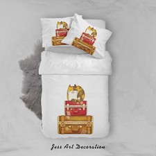 3D Cat Cartoon Kids Quilt Cover Set Duvet Cover Bedding Pillowcases