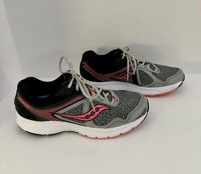Saucony Grid Cohesion 10 Running Walking Shoes Women’s Size 11 Gray/Coral 