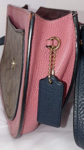 COACH 2316 REMI Signature Colorblock Saddle Bag MULTI Leather/Coated Canvas 7x8 - Picture 3 of 21