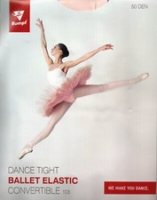 Rumpf Ballettstrumpfhose Convertible 103 Fersenloch Gr. 4/6  Pink