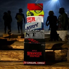 Stranger Things Casual Crew Socks 6Pair Pack Size 8-12 Age 14+