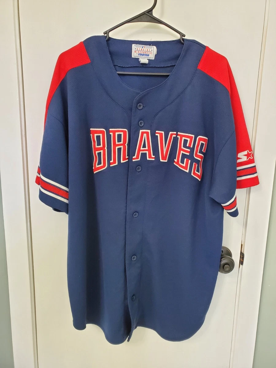 Vintage Atlanta Braves Jersey Starter Genuine Merchandise XL Blue MLB  Baseball